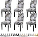 JQinHome Chair Covers for Dining Room Set of 6, High Stretch Removable Washable Parsons Chair Slipcover for Home Party Hotel Wedding Ceremony (Flower,6PCS) by CozyNest Decor