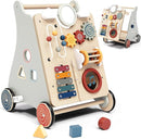 Baby Push Walker with Detachable Busy Board, Wooden Baby Walker with Adjustable Speed Wheels, Montessori Push Walker for Babies, Push Walking Toys for Boys & Girls 1 Year Old, Gifts for Toddler by TinyTreasures Baby Boutique