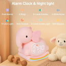 Alarm Clock for Kids with Night Light, Sleep Training Clock Time to Wake Clock, Rechargeable Silicone Light for Bedroom, Perfect Sleep Companion for Boys Girls, Pink Elephant by TinyTreasures Baby Boutique