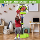 3 in 1 Toddler Basketball Hoop and Tee Ball Set for Boys: Kids Baseball Tee with Automatic Pitching Machine Adjustable Height Indoor and Outdoor Sports Toys Christmas Birthday Gifts for Boy Age 3-12 by TinyTreasures Baby Boutique