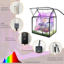 Plant Terrarium with Grow Light, Rifny Indoor House Shape Glass Terrarium Kit with Lid, Small Terrarium Jar Planter for Venus Fly Trap Succulent Live Air Plants Decor for Home Office (Without Plants) by GreenHaven Gardens