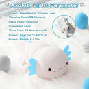 Axolotl Night Light,Cute Axolotl Lamp,Food Grade Silicone Nursery Nightlight,Rechargeable/Dimmable LED Squishy Novelty Animal Bedside Touch Lamp,Baby Room Decor, Axolotl Gifts for Kids/Boys by TinyTreasures Baby Boutique