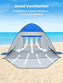 Glymnis Pop Up Beach Tent Beach Shade Tent for 1-4 Persons Sun Shelter UPF 50+ Enclose Zipper Door Portable Easy Up Beach Tent by TinyTreasures Baby Boutique
