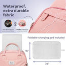 RUVALINO Diaper Bag Backpack, Multifunction Travel Back Pack for Girls, Maternity Baby Changing Bags with Changing Pad for Mom, Large Capacity, Waterproof and Stylish, Pink by TinyTreasures Baby Boutique
