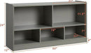 Toy Organizers and Storage, 5-Section Kids Bookshelf for Organizing Books Toys, School Classroom Wooden Storage Cabinet for Children's Room, Playroom, Nursery (Grey) by CozyNest Decor