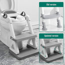 Potty Training Seat with Step Stool Ladder for Kids and Toddler,Wiifo Sturdy Potty Ladder with Soft Padded Cushion for Toddler Boys and Girls(Light Grey) 2025 New Version by TinyTreasures Baby Boutique
