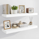 Marsmiles 31.5" Floating Shelves for Wall, Wooden Shelves with Invisible Brackets Set of 2, Rustic Farmhouse Wall Mounted Shelf for Kitchen Bathroom Living Room Study, White by CozyNest Decor