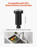 VEVOR Garbage Disposal Air Switch Kit, Dual Outlet Sink Top Air Switch for Food Waste Disposal, 3.5-inch Long Brushed Silver Stainless Steel ON/OFF Air Button for Granite, Marble, Quartz Countertops by CozyNest Decor
