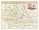 Vintage Map of Western Austria 1665
