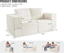 Modular Sectional Sofa 2 Seater Loveseat Modular Couch with Deep Seat Memory Foam Cloud Chair with Pillows Oversized Sectional Sofa for Living Room Bedroom (Plush White, Loveseat) by CozyNest Decor