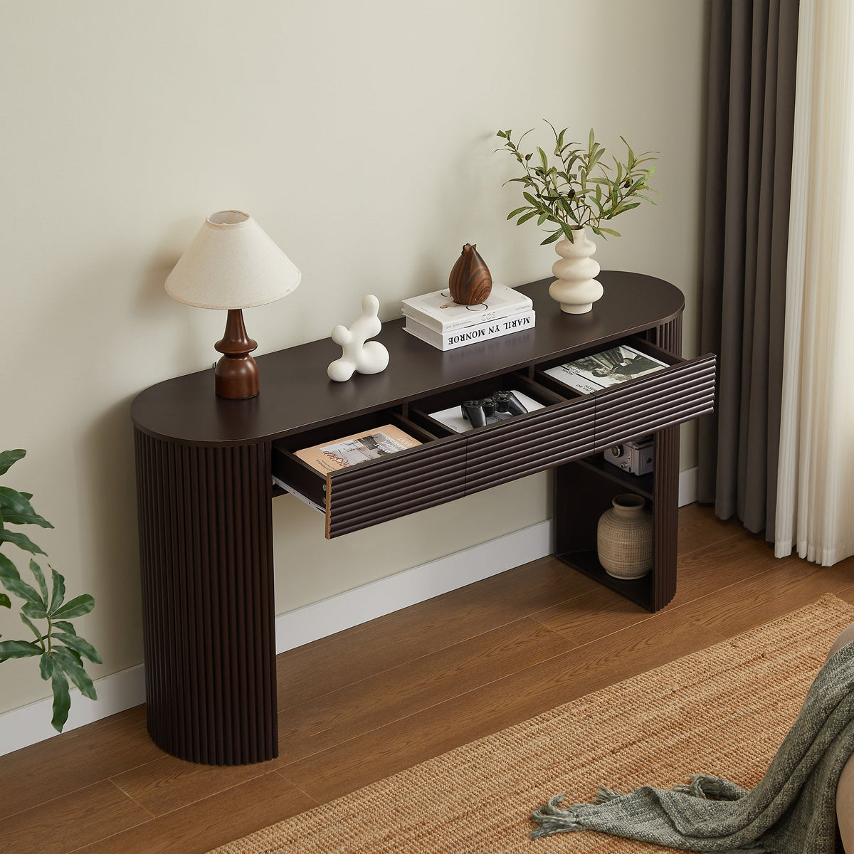 Retro Console Table with Storage, 3 Drawers, photo 7 of 10