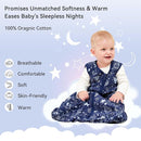 Baby Sleep Sack 6-12 Months 3 Pack 100% Cotton Lightweight 0.5 TOG Wearable Blanket Baby Sleep Bag with 2-Way Zipper for Newborn Infant Blue by TinyTreasures Baby Boutique