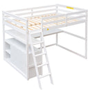 Modern Loft Bed With Built In Desk, Shelves, And 2 Drawers by HouseOfZazla