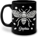 Hyturtle Personalized Jewelry Bee 2D Mug - Bee Keeper Gifts For Women Lovers Teacher - Honey Gifts For Beekeeper Farmer On Birthday - Queen Honeycomb Decor - Custom Coffee Cup Ceramic Mug 11 Oz 15 Oz by CozyNest Decor