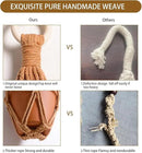 Artilady Plant Hanger Indoor Macrame Hanging Planters for Plants Holder Boho Brown Basket No Tassels Farmhouse Rustic Window Wall Decor by GreenHaven Gardens