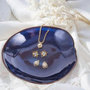 Blue Ceramic Decorative Bowl –10.4" Small Trinket Dish, Fruit Bowl, Candy Dish, Key Bowl for Entryway Table, Jewelry & Ring Dish, Porcelain Catchall Dish for Kitchen, Bedside, Living Room Home Decor by CozyNest Decor