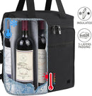 ALLCAMP 6 Bottle Wine Gift Bag - Insulated Tote Cooler, Adjustable Strap, Includes 6 Wine Glasses, Napkins & Corkscrew, Portable Travel Gifting(Black) by TinyTreasures Baby Boutique
