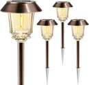 Solar Lights Outdoor Waterproof,4 Pack Bronze Pathway Lights with 10-40 LM Dimmable Glass and Metal, Solar Powered Garden Fall Decor for Yard,Patio,Pathway,Driveway(Warm White) by CozyNest Decor