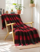 ZonLi Christmas Buffalo Plaid Throw Blanket, 50" x 60" Black and Red Decorative Blankets with Tassel for Couch, Bed, Sofa, Chair, Outdoor, Cozy Warm Lightweight Farmhouse by CozyNest Decor
