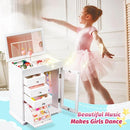 Miratino Jewelry Box for Girls, Kids Jewelry Box with Spinning Dancer, 5 Layer Large Wooden Musical Jewelry Organizer Box Gifts for Little Girls Christmas New Year Birthday Children's Day(White) by TinyTreasures Baby Boutique