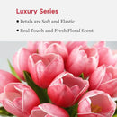 Buart Artificial Tulip in Bulk for Home Kitchen Wedding Bridal Bouquet,Fake Flowers for Mother's Day Easter Table Centerpieces Decorations(Large Size,Hot Pink,Real-Touch,12pcs) by CozyNest Decor