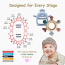 Baby Teething Toys by Komfy LilLove, No Drop Teether and Ring Teether for Baby Teething Relief, Non-Toxic Infant Toys 0-6 6-12 Months, CPC Certified Teething Mitten, Baby teether Toys – 2 Pack by TinyTreasures Baby Boutique