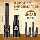 50 Pcs Halloween Pirate Telescope Bulk Pirate Party Favors Mini Plastic Monocular Telescope Toddler Spyglass Toy for Treasure Pretend Cosplay Birthday Party Black 2.6" to 5.5" by TinyTreasures Baby Boutique