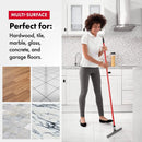 Heavy Duty Floor Squeegee for Concrete and Tile Floor - Silicone Squeegee Broom Floor Scrubber - Large Single Cast Rubber Blade Aluminum Long Handle 360° Swivel Joint - Garage Shower Window Cleaning