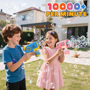 EagleStone 2 Pack Bubble Guns with 4 Bottles Solution, Automatic Bubble Machine Blaster for Kids & Adults – Light Up Summer Toy for Outdoor, Birthday Gifts, Easter, Wedding Party Favor Bubble by TinyTreasures Baby Boutique