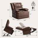 Large Dual Motor Power Lift Recliner Chair with Massage and Heat for Elderly People, Infinite Position,USB Ports and Remote Control,Breathable Leather (Red Brown) by CozyNest Decor