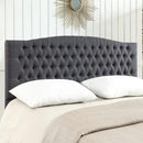 24KF Upholstered Tufted Button Linen Fabric Headboard,Comfortable Fashional Headboard King/CA King Size,Dark Gray by CozyNest Decor