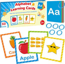 Toddler Learning Flash Cards, 60 PCS Double Sides Flashcards for Alphabets, Numbers, Colors, Shapes, Sight Words, Baby Cognitive Flashcards for Kids, Preschool Kindergarten Learning Activities by TinyTreasures Baby Boutique