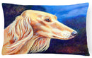 Saluki Decorative Throw Pillow 12x16 Indoor Outdoor Accent Cushion, Fabric Cover with Insert for Sofa, Bed, Porch & Living Room