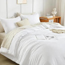Litanika White Oversized King Comforters Super King Size, 3 Pieces Lightweight Solid Bedding Comforter Set, All Season Fluffy Bed Set (120x120In Comforter & 2 Pillowcases) by CozyNest Decor