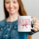 JINYO Coquette Pink Bow Floral Mama Mug, Mama Coffee Cup, Mother's Day Mugs Cups for Mom, Mom Birthday Gifts from Daughter Son, Ceramic Coffee Tea Mug 11 oz by CozyNest Decor