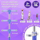 3-Wheel Light-Up Kids Scooter, 20 Different Light Patterns,Three Adjustable Heights,Lean to Steer, Balance Scooter for Ages 3-8 by TinyTreasures Baby Boutique