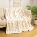 YUSOKI Luxury 3D Bubble Throw Blanket 2lb,All Ages,Home Decoration, (Ivory,50 * 60inches) by CozyNest Decor