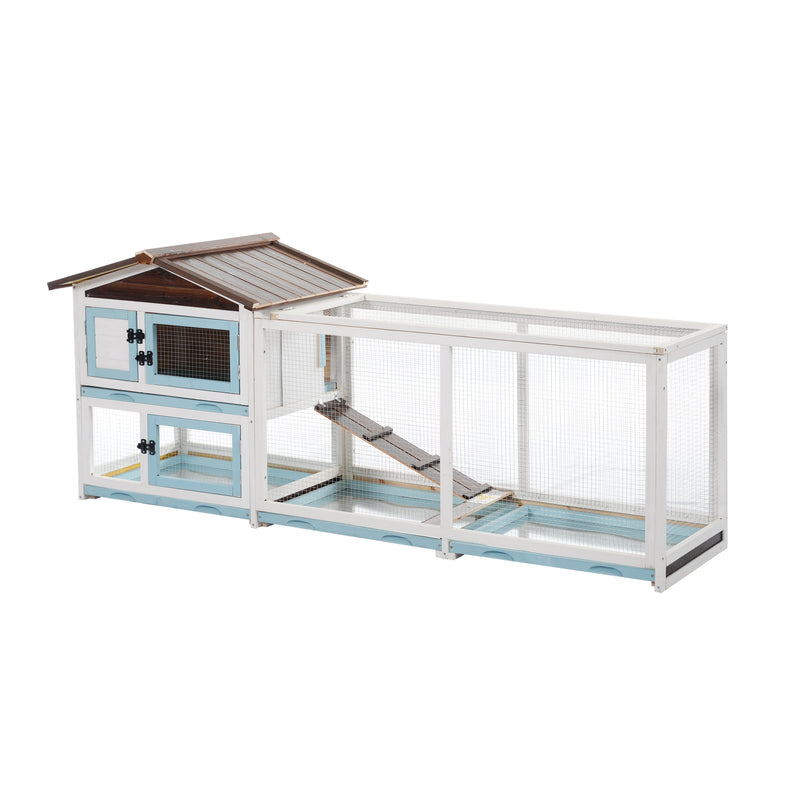 Outdoor Multi-Level Fir Wood Rabbit Hutch, photo 4 of 10