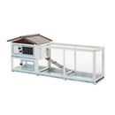 Outdoor Multi-Level Fir Wood Rabbit Hutch