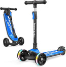 Besrey Kick Scooter for Kids Ages 3-10, 3-Wheel Folding Scooter with Adjustable Height, LED Light Wheels, Extra Wide Deck for Outdoor Activities by TinyTreasures Baby Boutique