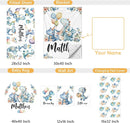Custom Baby Crib Set - 5 Pcs Personalized Name Blue Dinosaur Crib Bedding Set for Infants Toddlers - Soft Double Layer Nursery Bedding Set for Boys - Customized Gifts for Baby Shower Birthday by TinyTreasures Baby Boutique