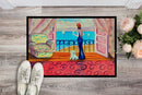 Westie with Mom and a view Doormat Indoor Outdoor 18H X 27W Front Door Mat Rugs for Entryway, Non Slip Washable