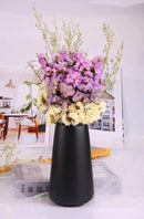 Simple Vase for Flowers Plants, Matte Vases for Modern Table Shelf Home Decor Wedding Boho Decor, 6" H Frosted Elegant Ceramic Vase for Pampas Grass Fluffy Stem Bouquet Lavender Flowers (Black, 4) by GreenHaven Gardens