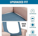 H.VERSAILTEX Super Stretch Individual Chaise Cover Sectional Couch Covers for L Shaped Sofa Both Left/Right Featuring Thick Jacquard Textured Twill Fabric (1 Piece Chaise Cover, Dusty Blue) by CozyNest Decor