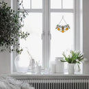 Bee Decor Stained Glass Window Hanging,Honeybee Honeycomb with Flowers Suncatcher for Window,Wall Art Ornaments,Birthday Gifts for Women,Friends,Housewarming Gift by GreenHaven Gardens