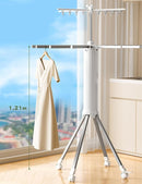 4-Legged Foldable and Portable Clothes Drying Rack,Collapsible Octopus Drying Rack with Wheels and Aluminum Rods,360°Rotatable Design for Indoor Outdoor Use-White by TinyTreasures Baby Boutique