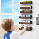 6 Pack Magnetic Spice Rack Organizer for Refrigerator and Oven, Brown Fridge Organizers and Storage for Kitchen by CozyNest Decor