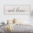LuZhiQiang Sweet Dreams Wall Decor Sign 40"X15" Master Bedroom Over Bed Wall Wood Framed Art (White) by CozyNest Decor