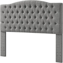 24KF Upholstered Tufted Button Linen Fabric Headboard,Comfortable Fashional Headboard Queen/Full Size,Granite by CozyNest Decor