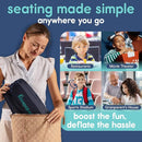 Hiccapop NeoBoost Inflatable Toddler Booster Seat for Dining Table – Portable, Quick-Inflate Design – Anti-Slip Base, Secure Straps, Easy-Clean – Perfect for Home & Travel, Black/Gray by TinyTreasures Baby Boutique